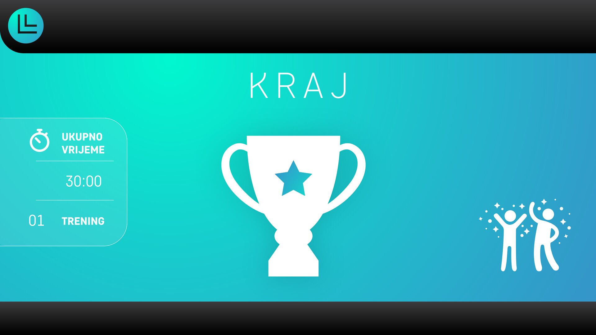 Workout completion screen