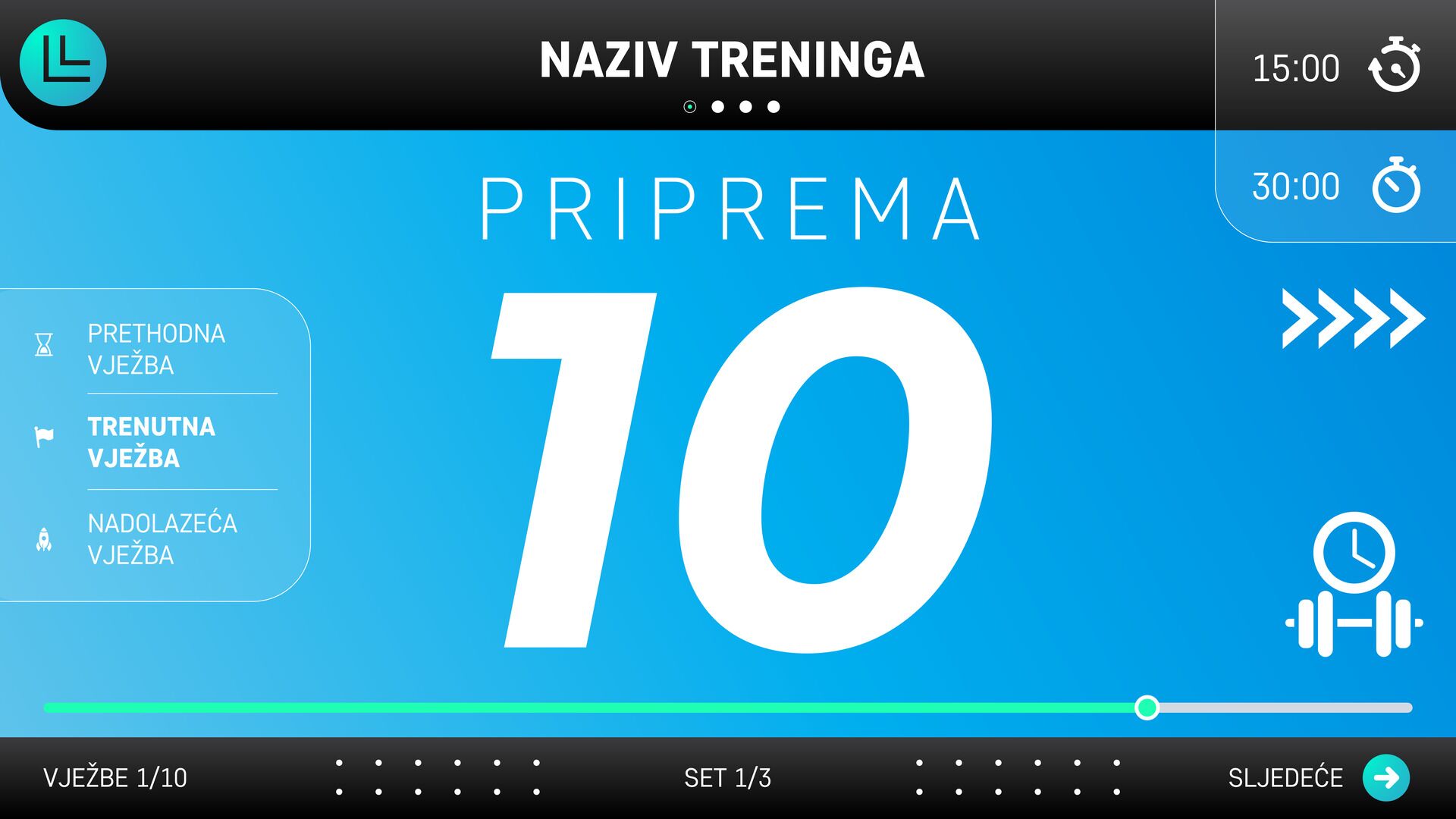 Prepare countdown on TV